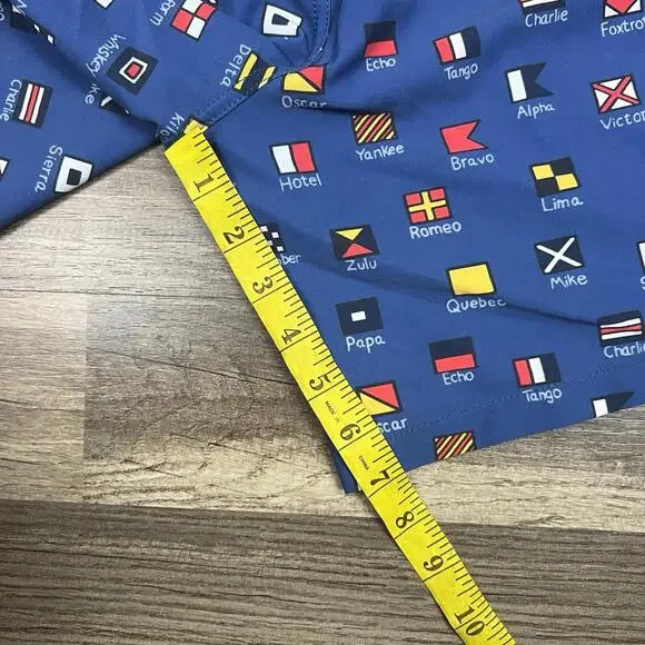 Reyn Spooner Charlie Foxtrot Maritime Signal Flags Swim Shorts 7” Inseam Sz M